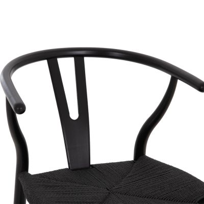BAR STOOL BRAVE HM9405.04 WITH WISHBONE BACK-BEECH WOOD-BLACK 48x53x100Hcm.