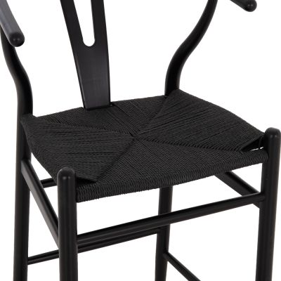 BAR STOOL BRAVE HM9405.04 WITH WISHBONE BACK-BEECH WOOD-BLACK 48x53x100Hcm.