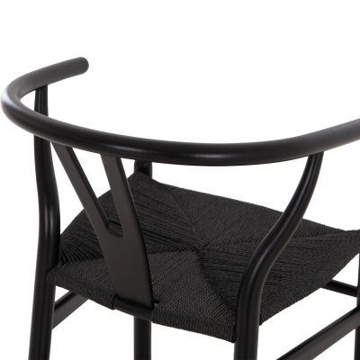 BAR STOOL BRAVE HM9405.04 WITH WISHBONE BACK-BEECH WOOD-BLACK 48x53x100Hcm.