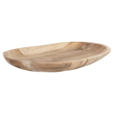 TABLE DECOR HM4293 OVAL TREY MADE OF RECYCLED TEAK WOOD 45x35x4H cm.