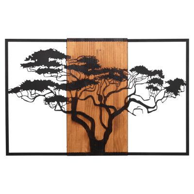  ДЕКОРАЦИЯ НА СТЕНА -МЕТАЛ-ДЪРВО 90x3(дебелина)x58Hcm.