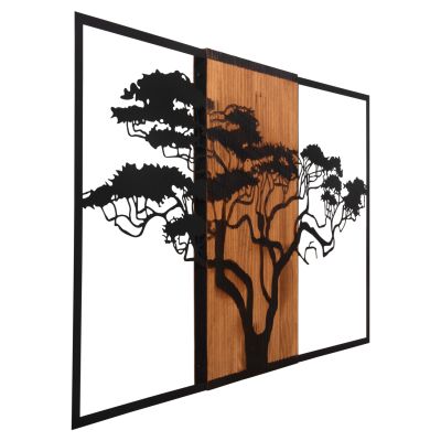  ДЕКОРАЦИЯ НА СТЕНА -МЕТАЛ-ДЪРВО 90x3(дебелина)x58Hcm.