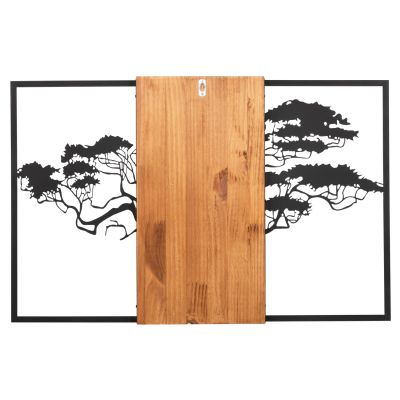  ДЕКОРАЦИЯ НА СТЕНА -МЕТАЛ-ДЪРВО 90x3(дебелина)x58Hcm.