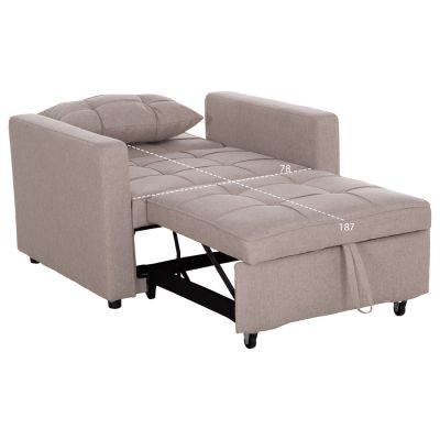 ARMCHAIR-BED MERO HM3306.03 BEIGE FABRIC 100x90x83Hcm.