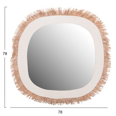 WALL MIRROR SERIES SANTORINI HM4527 MDF IN OFF WHITE-DECOR IN BEIGE 78x1,8x78Hcm.