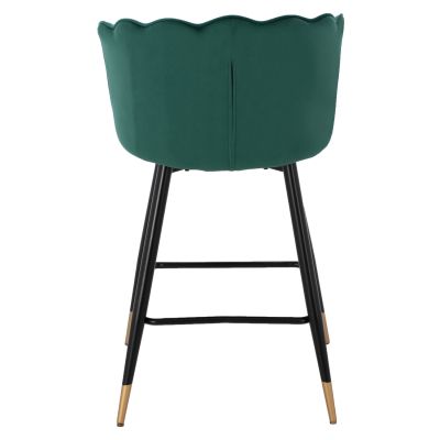 MEDIUM HEIGHT STOOL HM8736.03 VELVET GREEN METAL FRAME 50x50x90 cm.