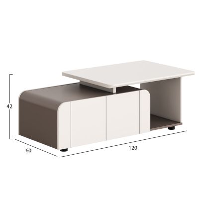 OFFICE CABINET NEWLINE HM18285 MELAMINE IN CREAM WHITE - LIGHT BROWN 120x60x42Hcm.