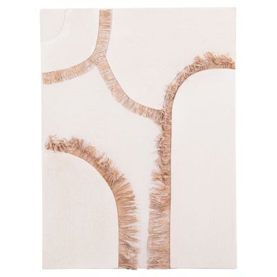 WALL DECOR PANEL RECTANGLE SERIES SANTORINI HM4532 MDF IN OFF WHITE COLOR-DECOR IN BEIGE 60x4.5(thickness)x80Hcm.