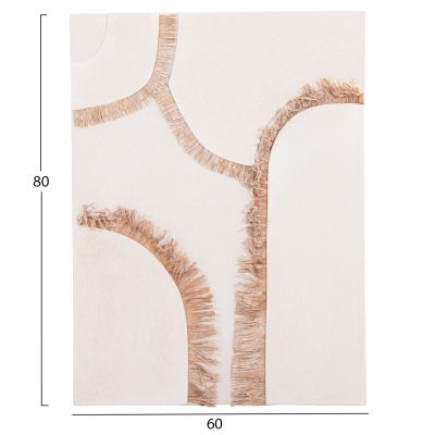 WALL DECOR PANEL RECTANGLE SERIES SANTORINI HM4532 MDF IN OFF WHITE COLOR-DECOR IN BEIGE 60x4.5(thickness)x80Hcm.