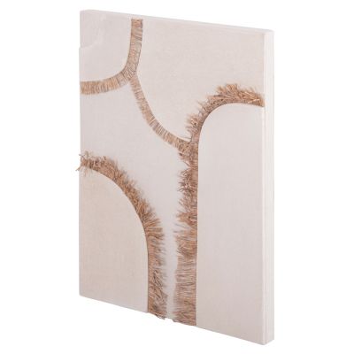 WALL DECOR PANEL RECTANGLE SERIES SANTORINI HM4532 MDF IN OFF WHITE COLOR-DECOR IN BEIGE 60x4.5(thickness)x80Hcm.