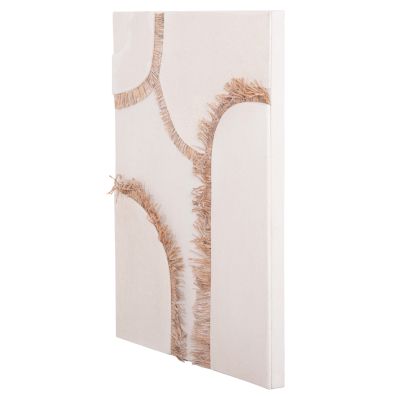 WALL DECOR PANEL RECTANGLE SERIES SANTORINI HM4532 MDF IN OFF WHITE COLOR-DECOR IN BEIGE 60x4.5(thickness)x80Hcm.