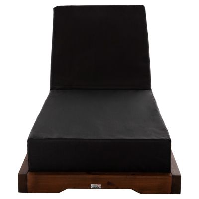 BEACH LOUNGER IKARIA LOW HM10622.01 PINE WOOD IN WALNUT COLOR-BLACK TEXTILENE-CUSHION 20cm THICK