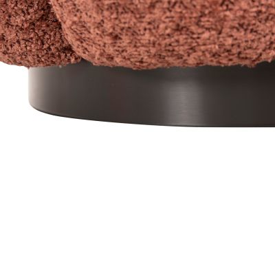 STOOL ROUND GRYMM HM9602.02 PINK BOUCLE-BLACK METAL BASE Φ60x31Hcm.