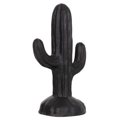 DECORATIVE FLOOR STANDING CACTUS HM4386.01S PLASTER IN BLACK 42x30x74Hcm.