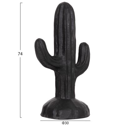 DECORATIVE FLOOR STANDING CACTUS HM4386.01S PLASTER IN BLACK 42x30x74Hcm.