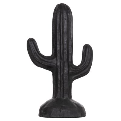 DECORATIVE FLOOR STANDING CACTUS HM4386.01S PLASTER IN BLACK 42x30x74Hcm.