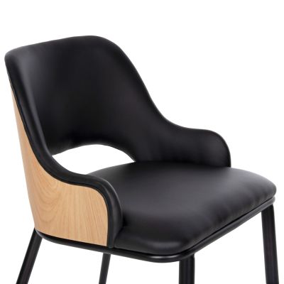 DINING SET 5PCS HM11971 TABLE DENTY & 4 CHAIRS DELF(OAK-BLACK)