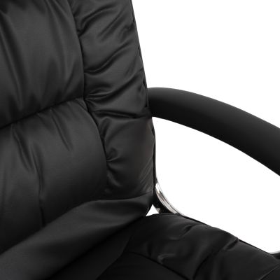Office chair HM1112 with black PU and chromed base 63x67x113 cm.