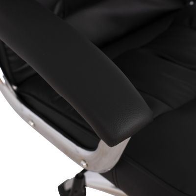 Office chair HM1112 with black PU and chromed base 63x67x113 cm.