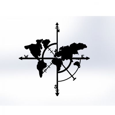 ДЕКОРАЦИЯ ЗА СТЕНА 100% МЕТАЛИК КАРТА НА СВЕТА 