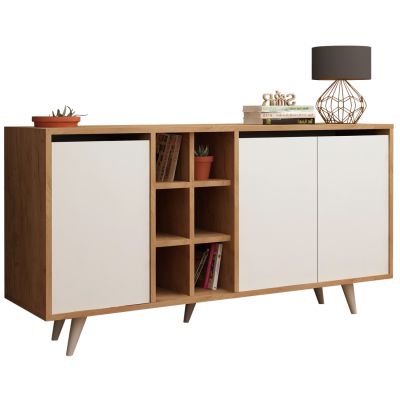 BUFFET BRIAR MELAMINE WALNUT AND WHITE COLOR 140x40x86Hcm.HM9432.02