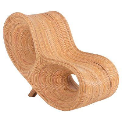 КРЕСЛО CURVY LOUNGE - РАТАН В ЕСТЕСТВЕН ЦВЯТ 63x128x97Hcm.