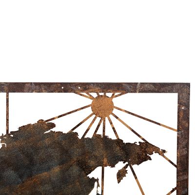 ДЕКОРАЦИЯ ЗА СТЕНА КАРТА НА СВЕТА -БРОНЗ МЕТАЛ 120x0,1x60Hcm.
