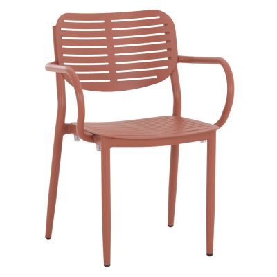 DINING CHAIR HILLIARD HM6644.08 ALUMINUM IN TERRACOTTA COLOR 58x52x78Hcm.