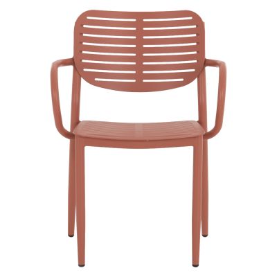 DINING CHAIR HILLIARD HM6644.08 ALUMINUM IN TERRACOTTA COLOR 58x52x78Hcm.