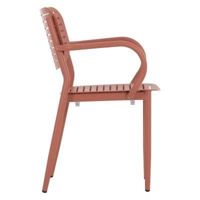 DINING CHAIR HILLIARD HM6644.08 ALUMINUM IN TERRACOTTA COLOR 58x52x78Hcm.
