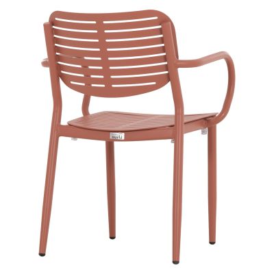 DINING CHAIR HILLIARD HM6644.08 ALUMINUM IN TERRACOTTA COLOR 58x52x78Hcm.