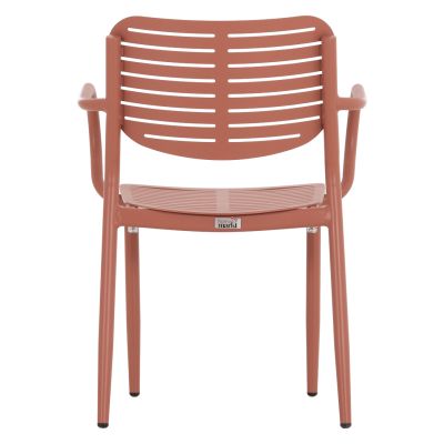 DINING CHAIR HILLIARD HM6644.08 ALUMINUM IN TERRACOTTA COLOR 58x52x78Hcm.