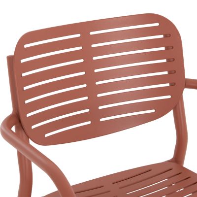 DINING CHAIR HILLIARD HM6644.08 ALUMINUM IN TERRACOTTA COLOR 58x52x78Hcm.