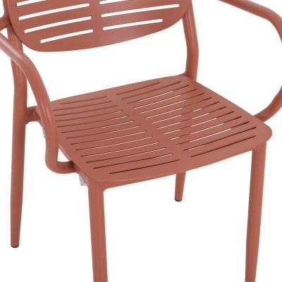 DINING CHAIR HILLIARD HM6644.08 ALUMINUM IN TERRACOTTA COLOR 58x52x78Hcm.