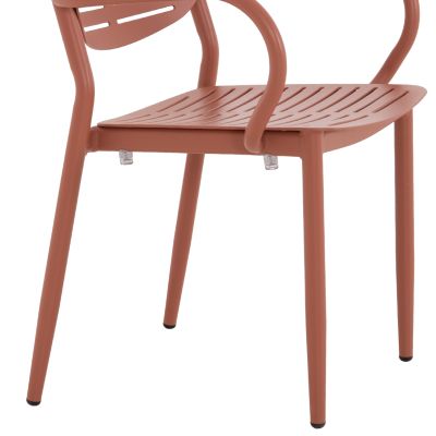 DINING CHAIR HILLIARD HM6644.08 ALUMINUM IN TERRACOTTA COLOR 58x52x78Hcm.
