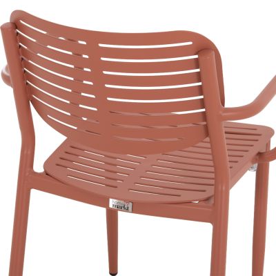 DINING CHAIR HILLIARD HM6644.08 ALUMINUM IN TERRACOTTA COLOR 58x52x78Hcm.