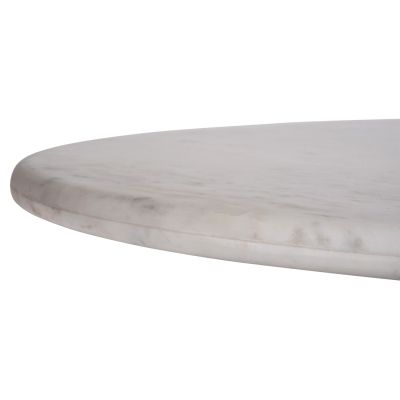 DINING TABLE OVAL PURGER HM9715 SOLID MANGO WOOD-WHITE MARBLE 180x89x76Hcm.