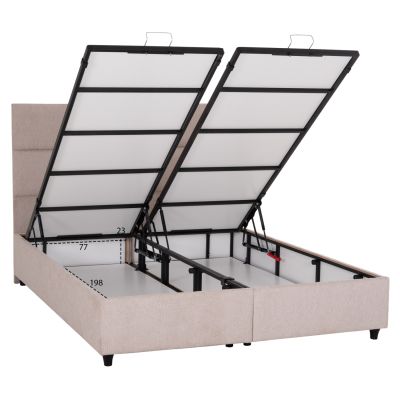 DOUBLE BED WITH STORAGE SPACE MILO HM622.32 BEIGE FABRIC--FOR MATTRESS 160x200cm