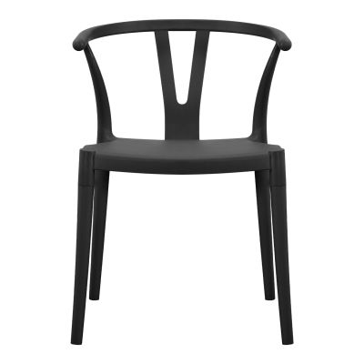 OUTDOOR DINING CHAIR BRAVE HM6625.02 POLPYPROPYLENE IN BLACK 47x42x84.5Hcm