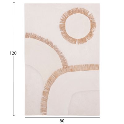 WALL DECOR PANEL RECTANGLE SERIES SANTORINI HM4531 MDF IN OFF WHITE COLOR-DECOR IN BEIGE 80x4.5(thickness)x120Hcm.