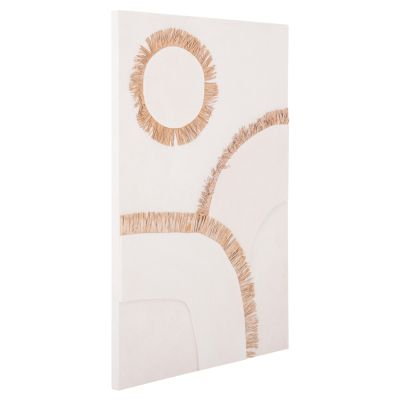 WALL DECOR PANEL RECTANGLE SERIES SANTORINI HM4531 MDF IN OFF WHITE COLOR-DECOR IN BEIGE 80x4.5(thickness)x120Hcm.