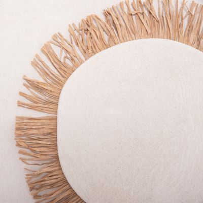 WALL DECOR PANEL RECTANGLE SERIES SANTORINI HM4531 MDF IN OFF WHITE COLOR-DECOR IN BEIGE 80x4.5(thickness)x120Hcm.