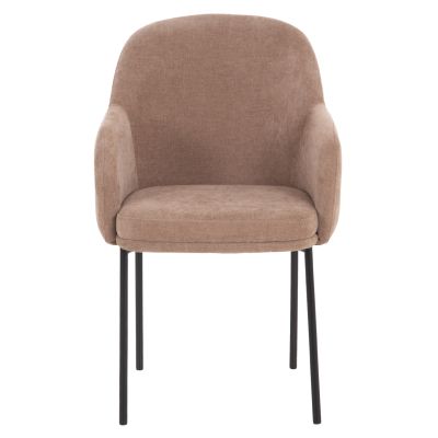 DINING CHAIR MANIDO HM18429.03 TAUPE FABRIC--BLACK METAL LEGS 54x61x87Hcm.