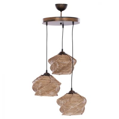 CEILING PENDANT 3-LIGHT FIXTURE HM7479.02 NATURAL COLOR 23x85cm.