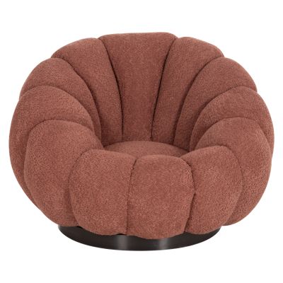 ARMCHAIR SWIVEL GRYMM HM9601.02 PINK BOUCLE-BLACK METAL BASE 95x92x68Hcm.