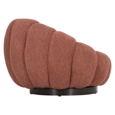 ARMCHAIR SWIVEL GRYMM HM9601.02 PINK BOUCLE-BLACK METAL BASE 95x92x68Hcm.