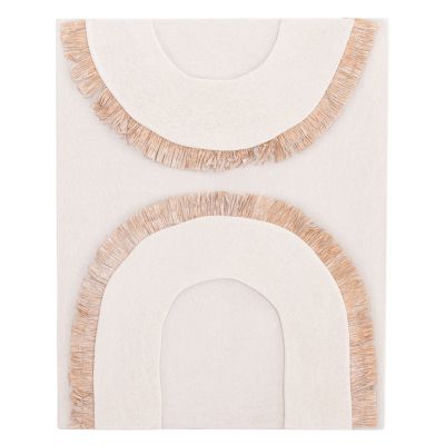 WALL DECOR PANEL RECTANGLE SERIES SANTORINI ΗΜ4535 MDF IN OFF WHITE COLOR-DECOR IN BEIGE 48x4.5(thickness)x60Hcm.