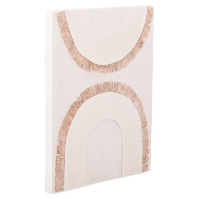 WALL DECOR PANEL RECTANGLE SERIES SANTORINI ΗΜ4535 MDF IN OFF WHITE COLOR-DECOR IN BEIGE 48x4.5(thickness)x60Hcm.