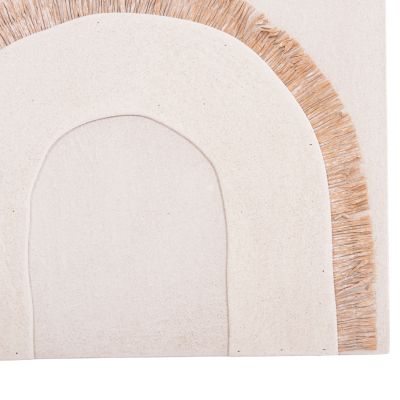 WALL DECOR PANEL RECTANGLE SERIES SANTORINI ΗΜ4535 MDF IN OFF WHITE COLOR-DECOR IN BEIGE 48x4.5(thickness)x60Hcm.