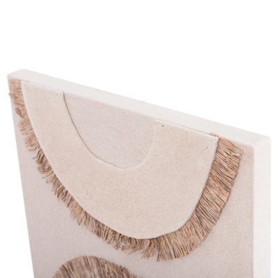 WALL DECOR PANEL RECTANGLE SERIES SANTORINI ΗΜ4535 MDF IN OFF WHITE COLOR-DECOR IN BEIGE 48x4.5(thickness)x60Hcm.